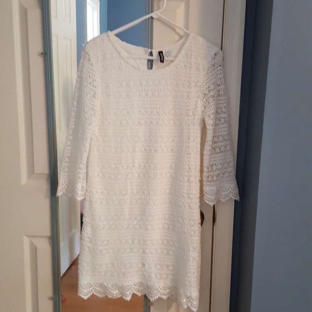 H&M Divided Crochet white dress